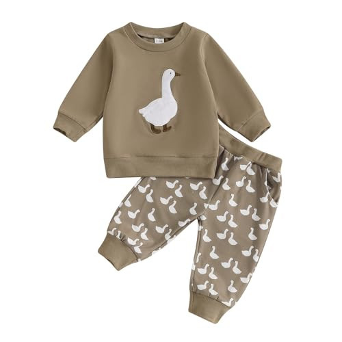 WZTYYDS Toddler Boy Clothes 2T 3T 4T 5T Fall Outfits Baby Pullover & Pants Sets Kids Winter 2Pcs Sweatsuit (M-A Duck, 18-24 Months) | Amazon (US)
