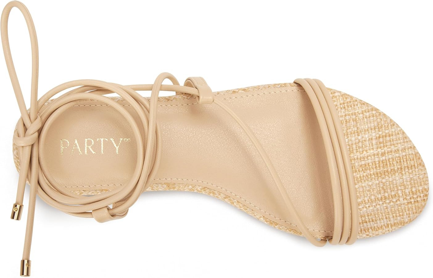 PARTY Women's Strappy Sandals Lace Up Flats Tie Up Open Toe Ankle Strap Shoes | Amazon (US)