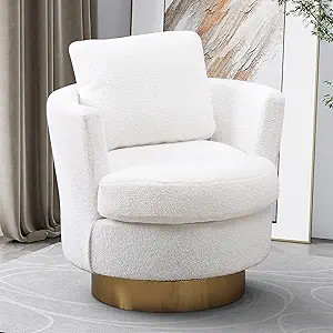 Nolohoo Swivel Barrel Chair, Upholstered Swivel Chair for Living Room, 360 Degree Boucle Swivel C... | Amazon (US)