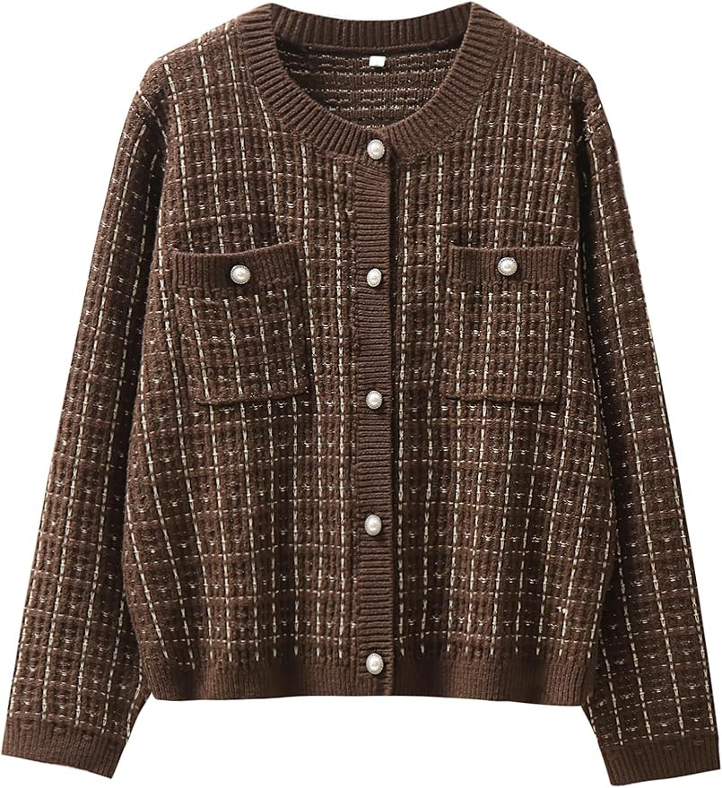 ANRABESS Womens Cardigans Sweater Button Up Casual Long Sleeve Crop Knit Coat Lightweight Jacket ... | Amazon (US)