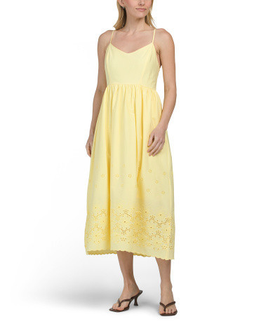 Daisy Embroidered Maxi Dress For Women, Cotton/Polyester | TJ Maxx