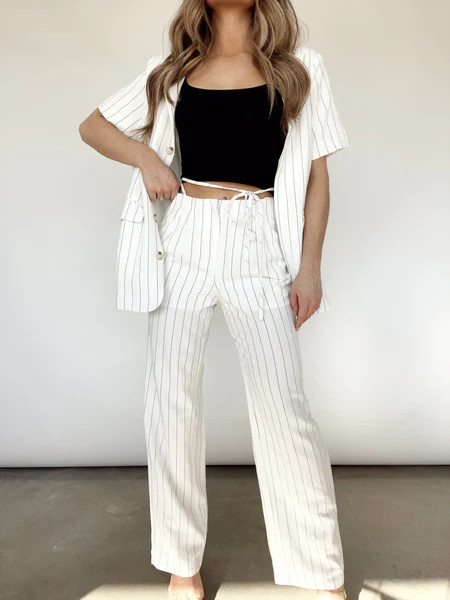 Spring Chic Striped Linen Pants | Lane 201 Boutique