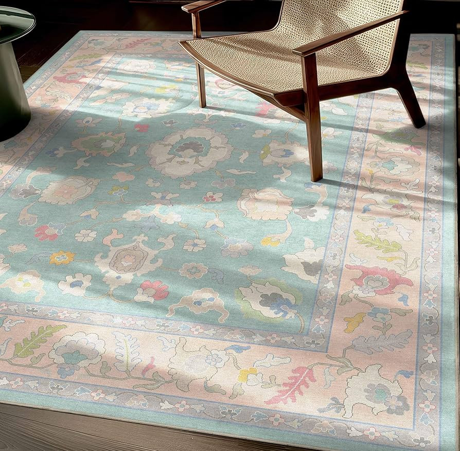 Well Woven Ushak Konya Green 6' x 9' Area Rug for Large Living Room and Dining Room - Updated Tra... | Amazon (US)
