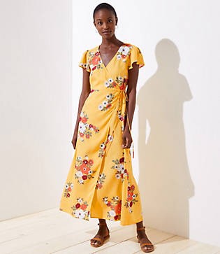 LOFT Beach Floral Wrap Dress | LOFT