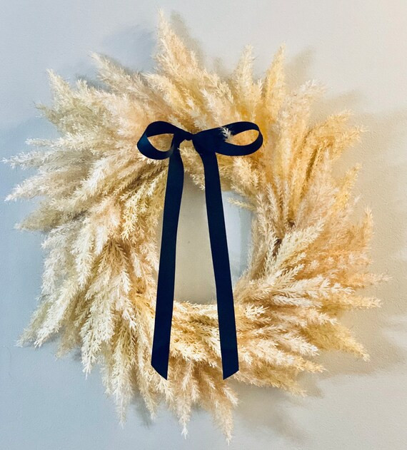 Neutral Boho Front Door Wreath Fall Pampas Door Wreath - Etsy | Etsy (US)