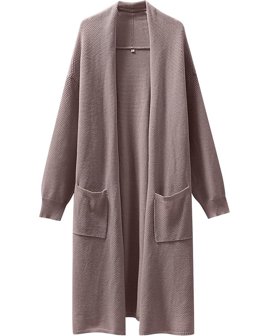 ANRABESS Womens Long Cardigan Sweater Open Front Long Sleeve Slouchy Oversized Coat 2024 Fall Chu... | Amazon (US)