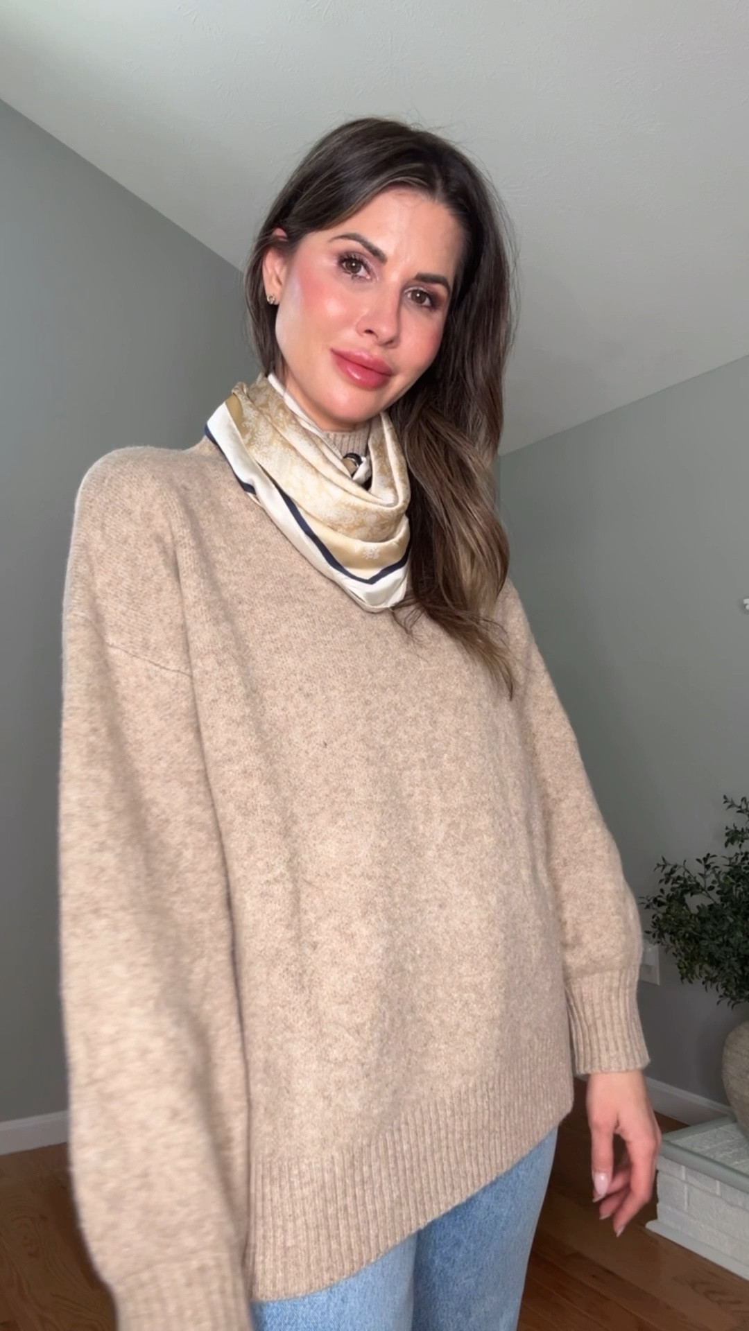 Neck scarves over sweaters 

#LTKootd #LTKWorkwear #LTKOver40