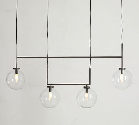 Claremont Glass Globe Linear Chandelier | Pottery Barn (US)