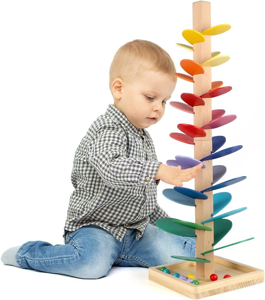 Wooden Music Tree Toy for Kids, Marble Ball Run Track Game for Toddlers, Marble Tree Educational ... | Amazon (US)