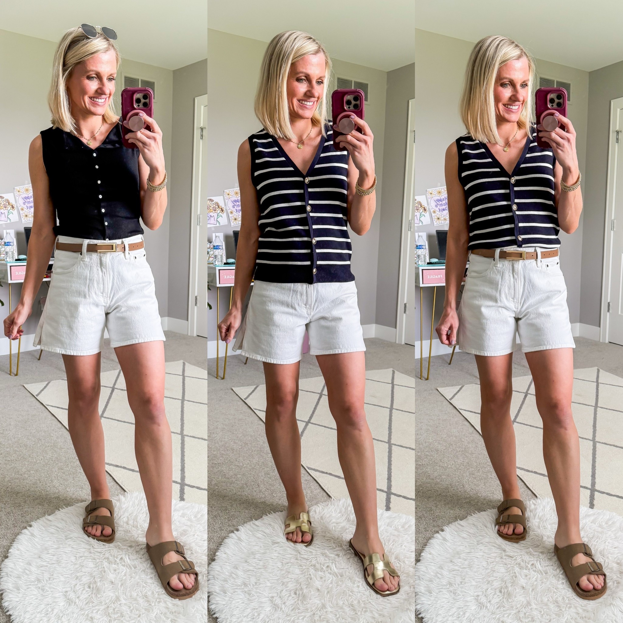 Summer capsule wardrobe outfits with white jean shorts. 

#LTKSummerEdit #LTKStyleTip #LTKSeasonal