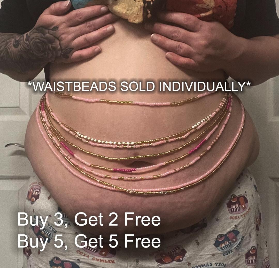 PLUS SIZE TIE on Waist Beads, Waist Beads, Waist Bead Set, Thread Waist Bead, Waist Chain, Tie on... | Etsy (US)