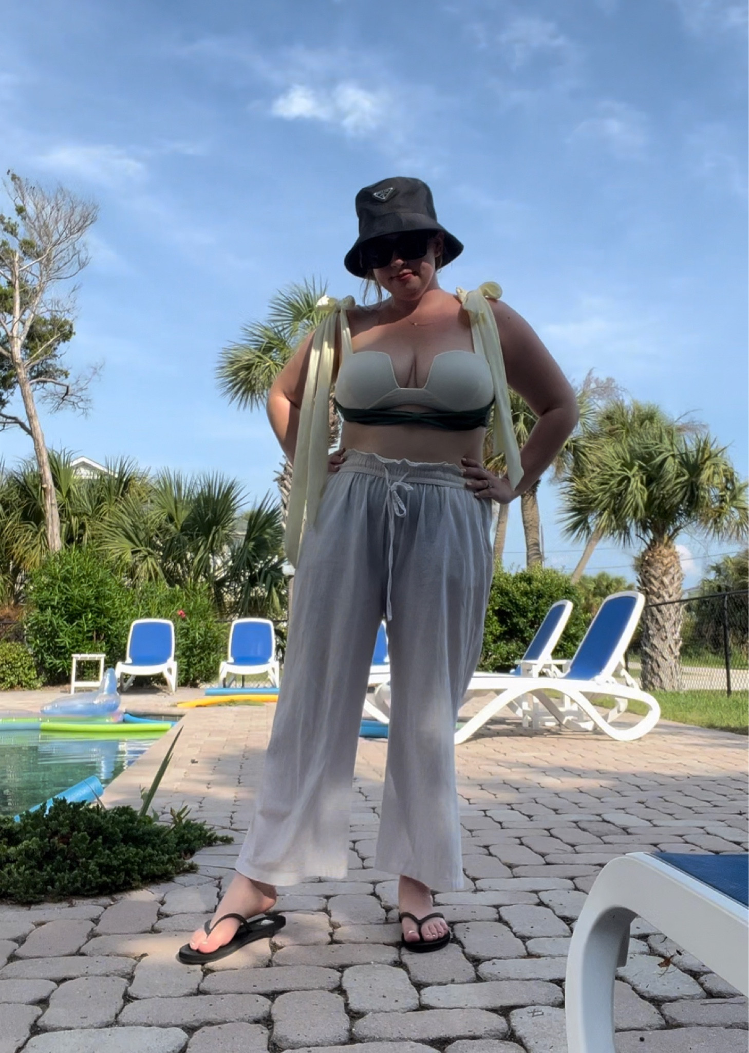 Beach Outfit 

Gorgeous tie strap bikini, color block bikini, bow bikini, white pants, linen pants, beach pants, midsize, high waisted swim 

#LTKmidsize #LTKstyletip #LTKSeasonal