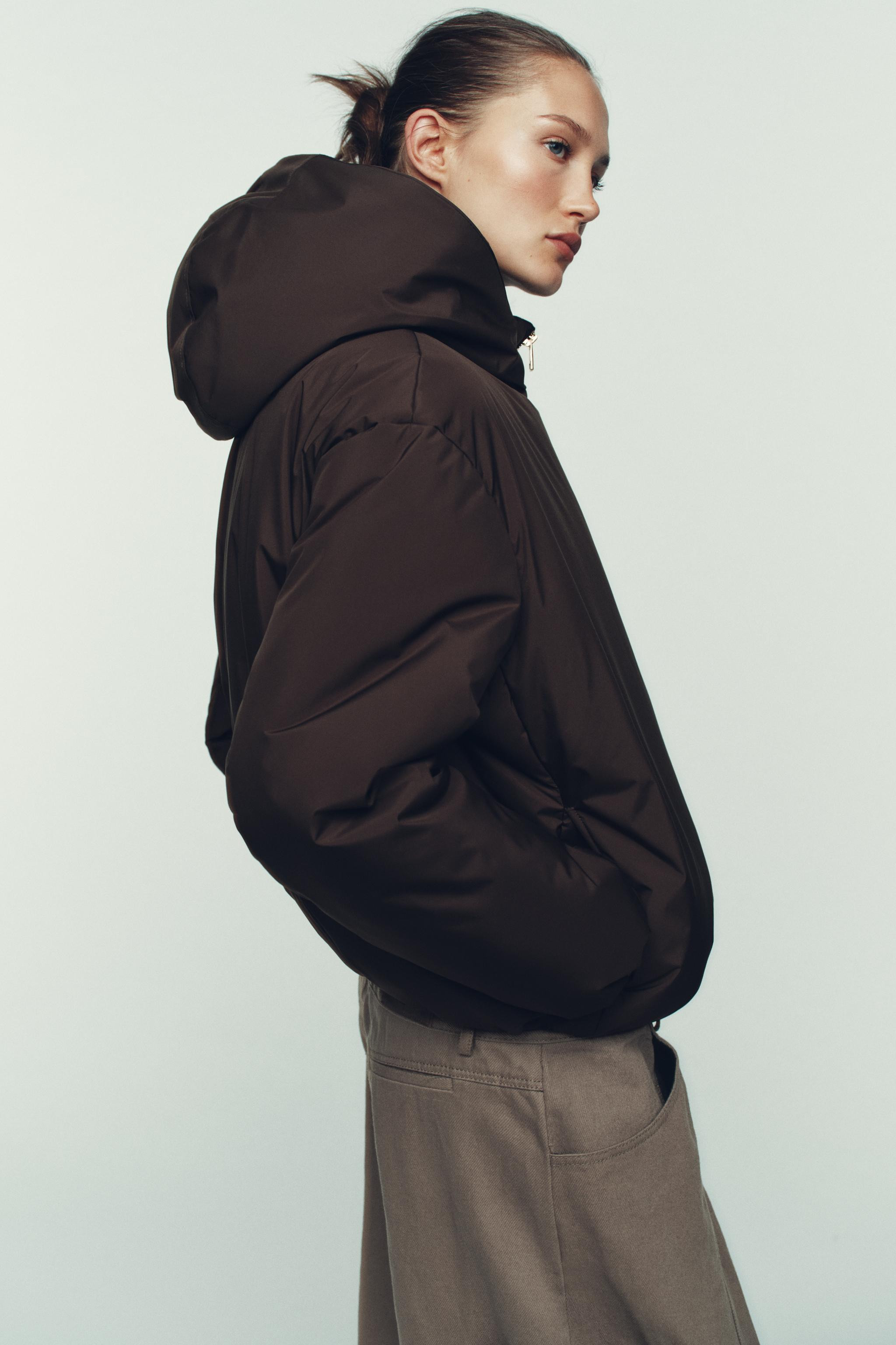 WATER-REPELLENT WINDPROOF PUFFER ANORAK WITH HOODIE | Zara UK