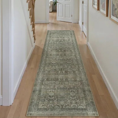 Vintage Full Pattern Washable Area Rug With Non Slip Backing | Wayfair North America