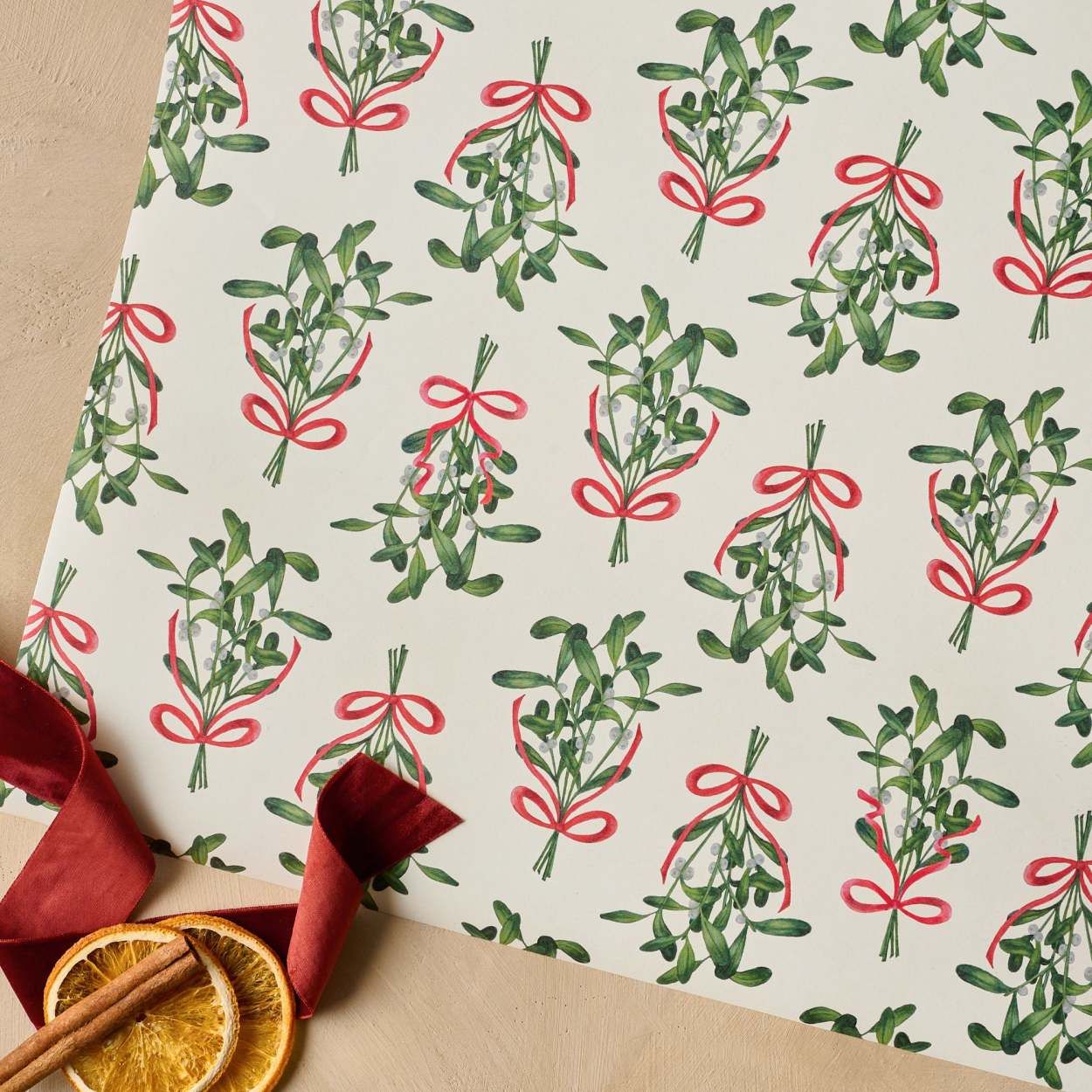 Mistletoe Classic Wrapping Paper Sheets | Magnolia
