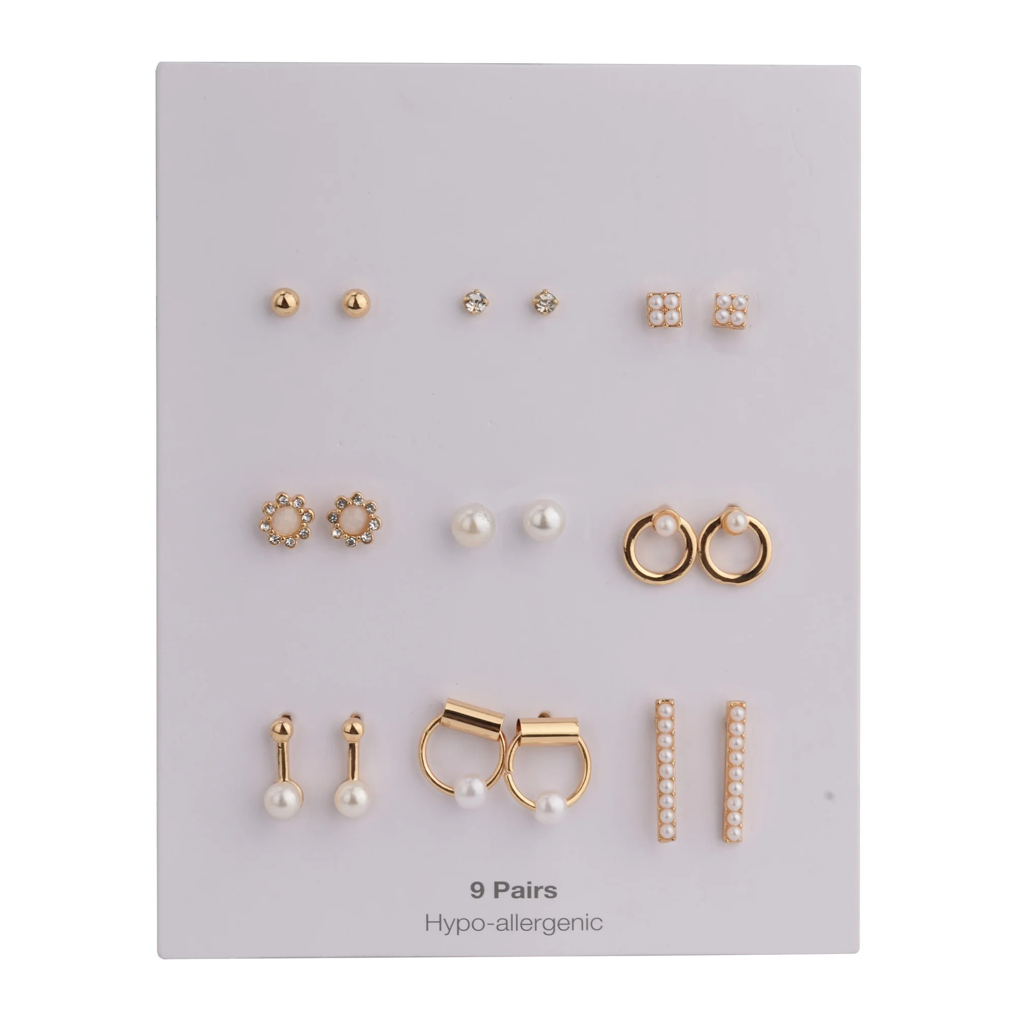 Gold 9on Pearl Theme Multi Earrings - Walmart.com | Walmart (US)