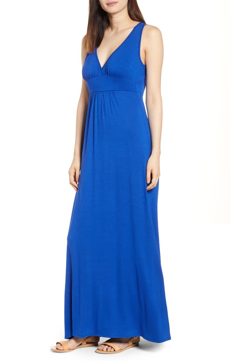Loveappella V-Neck Jersey Maxi Dress | Nordstrom | Nordstrom