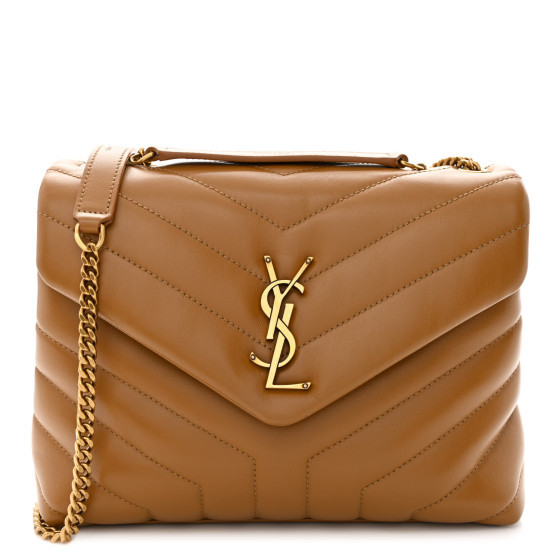 Calfskin Y Quilted Monogram Small Loulou Chain Satchel Dark Natural | FASHIONPHILE (US)