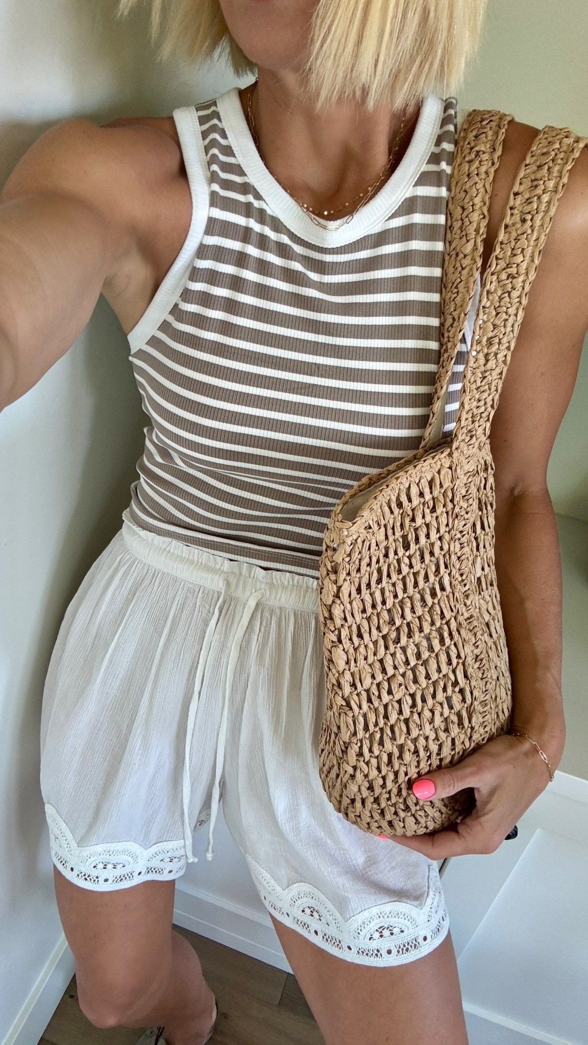Neutrals, textures & breezy layers — Aerie nailed the summer vibe with this one. 🤍☀️ This striped tank + eyelet trim short combo is giving coastal cool meets everyday comfy. Threw on my fave new woven bag & I’m set for anything from errands to iced lattes on the patio.

✨ Linked it all for you on LTK!
#LTKsummerstyle #AerieFinds #LTKUnder50 #AerieReal #NeutralsForDays #LTKootd

#LTKTravel #LTKOver40 #LTKSeasonal