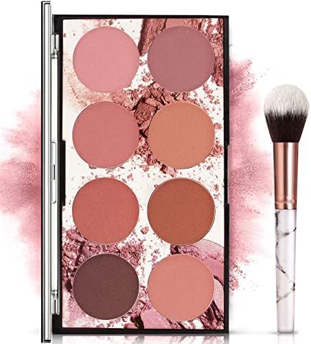 NewBang 8 Colors Blush Palette, Matte Mineral Blush Powder Bright Shimmer Face Blush,Contour and ... | Amazon (US)
