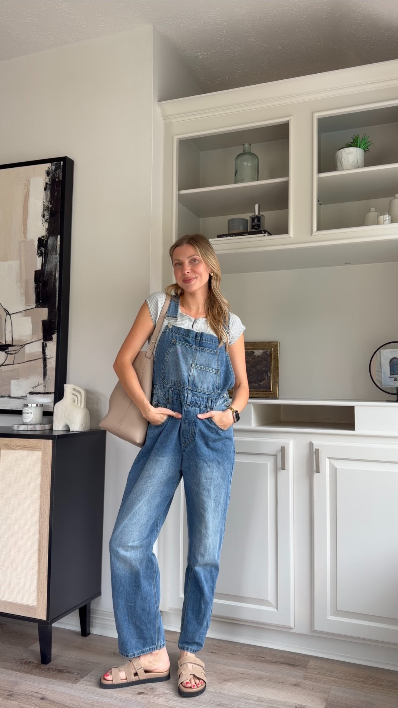 Casual comfy look | wearing S in top, M overalls 

 #LTKootd #LTKmomlife #LTKTall