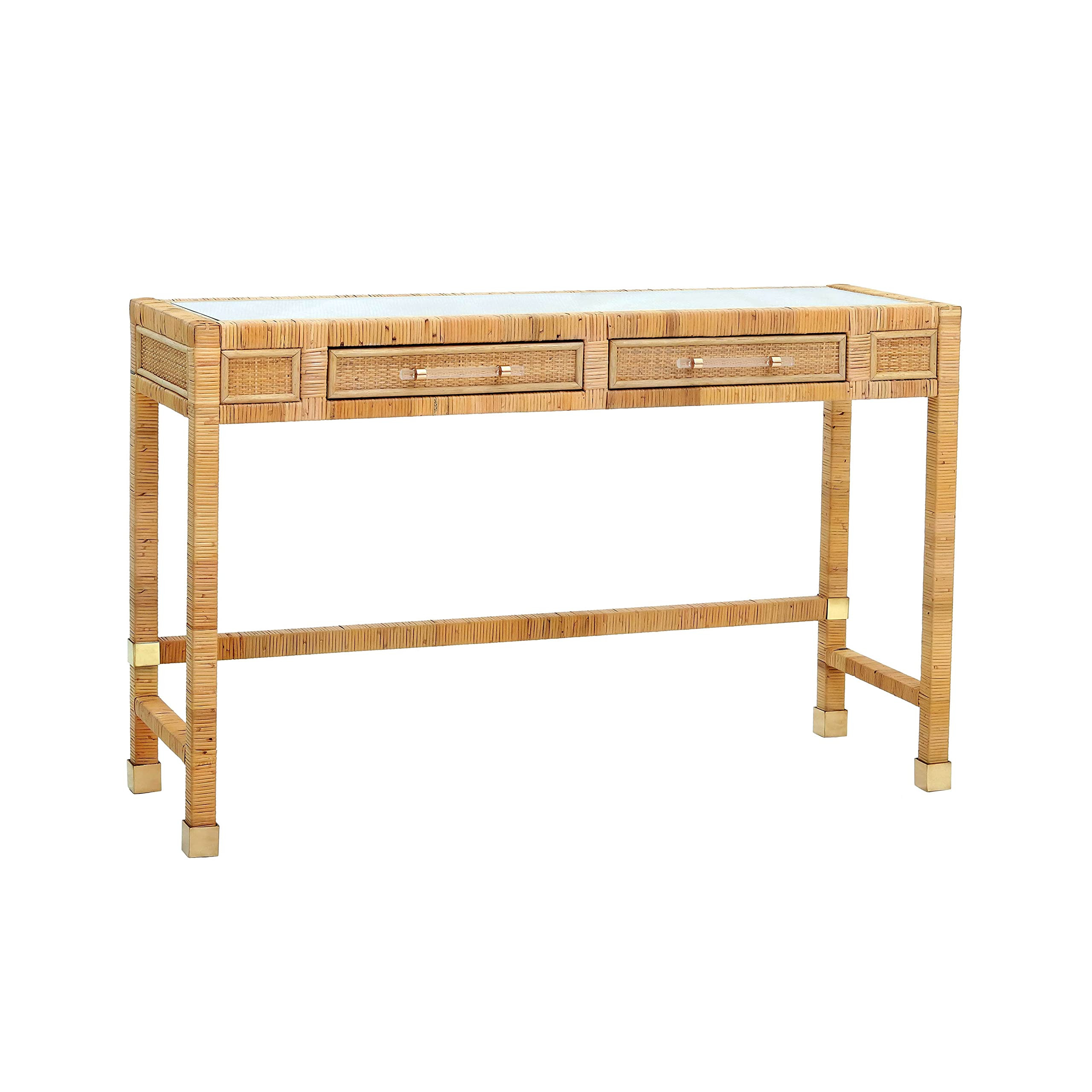 Tov Furniture Amara Natural Rattan Desk | Amazon (US)