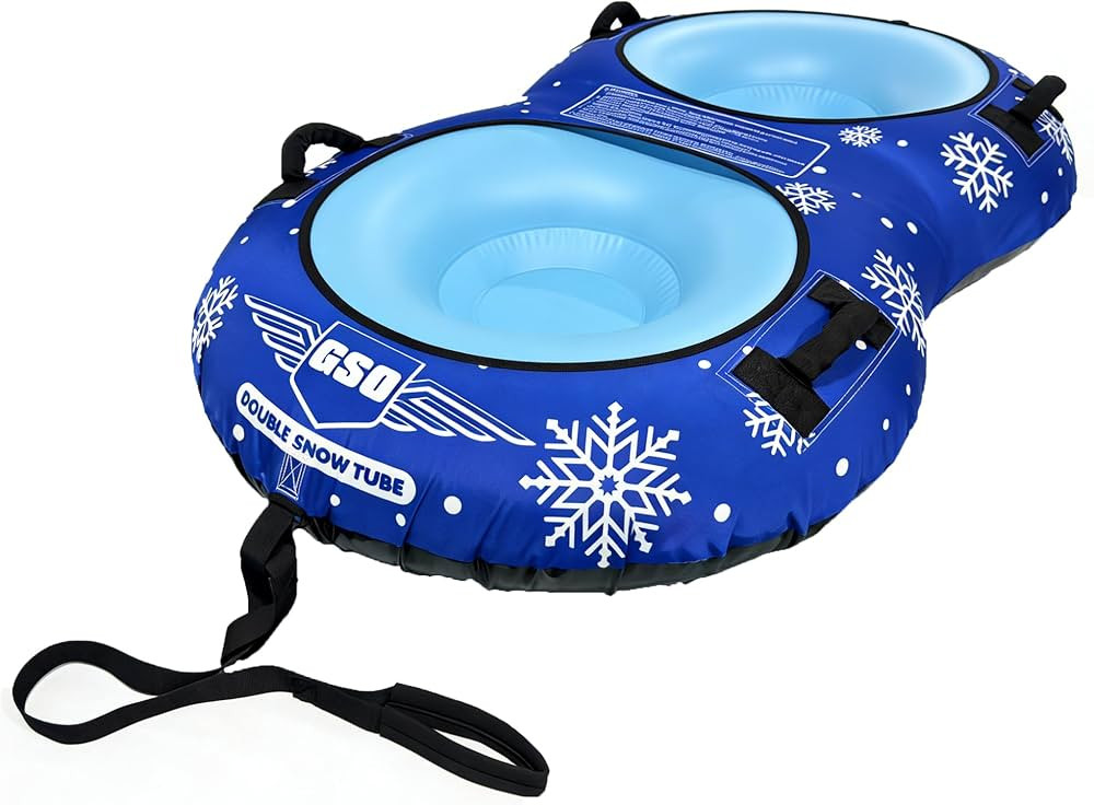 GSO Heavy-Duty Inflatable Snow Tube for Adults & Kids, Winter Snow Sled with Premium Canvas Cover... | Amazon (US)