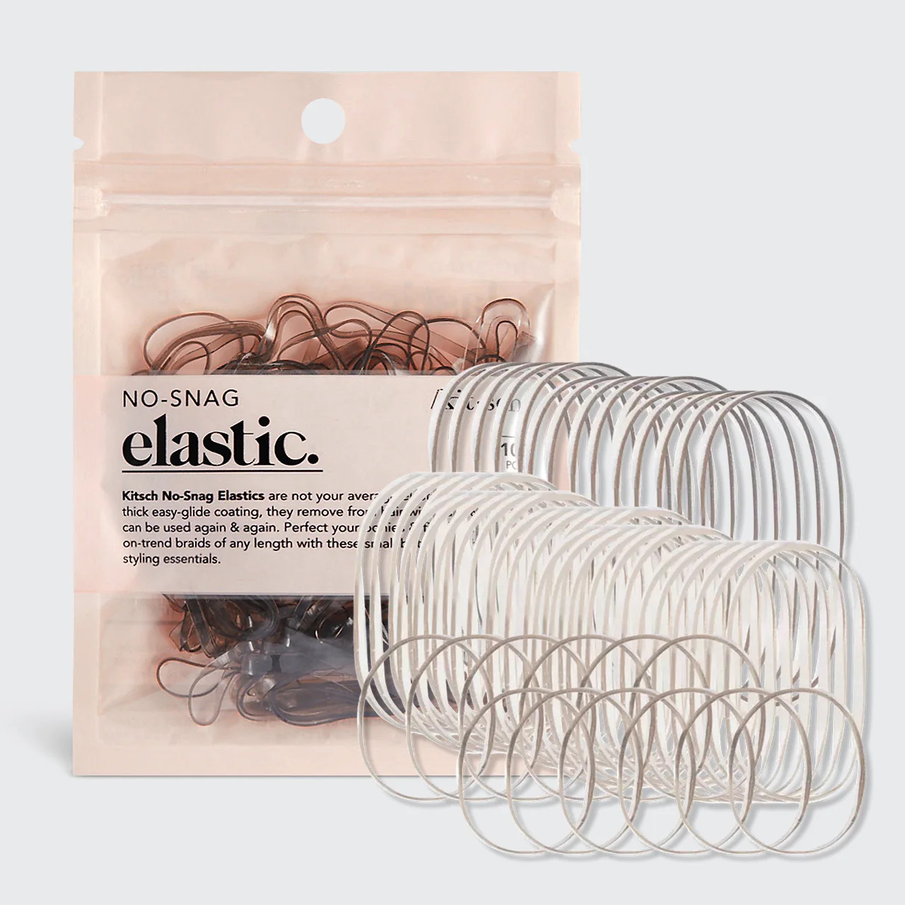 No-Snag Elastic 100pc (Brown) | Kitsch