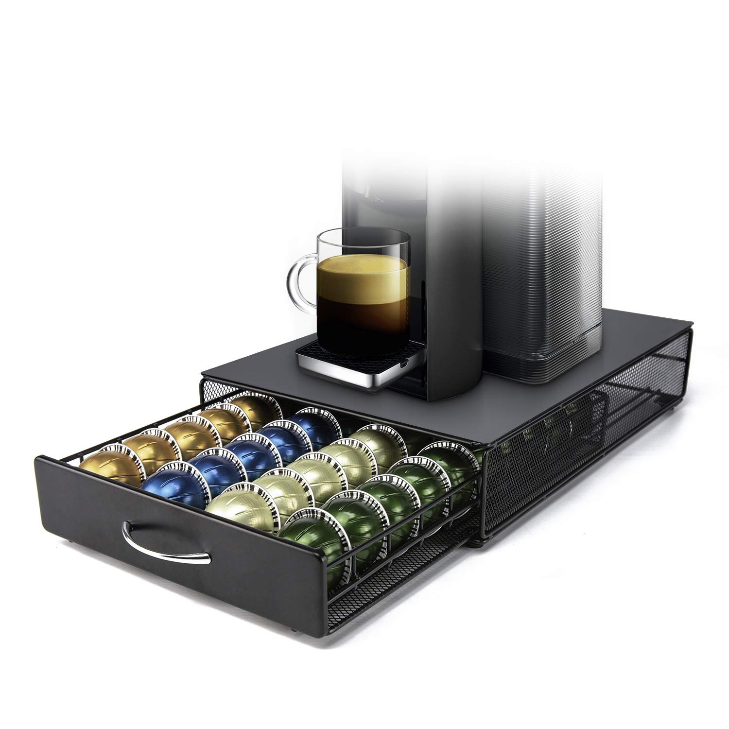 Nespresso Vertuoline Capsule Storage Drawer Vertuo Coffee Holder Metal Multiple Flavors Pods Orga... | Amazon (US)