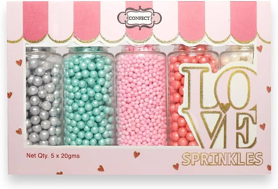 Sprinkles - Confect Sprinkles for Cakes & Cupcakes Decoration Assorted pack of 5 Mermaid Party Ba... | Amazon (US)