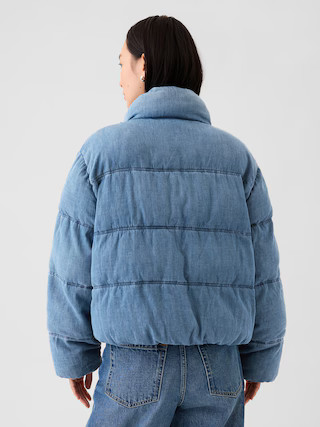 Oversized Denim Puffer Jacket | Gap (US)