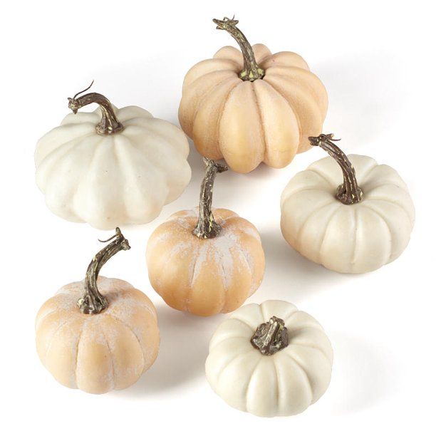 Fall Artificial Assorted Creamy White Pumpkins - Walmart.com | Walmart (US)