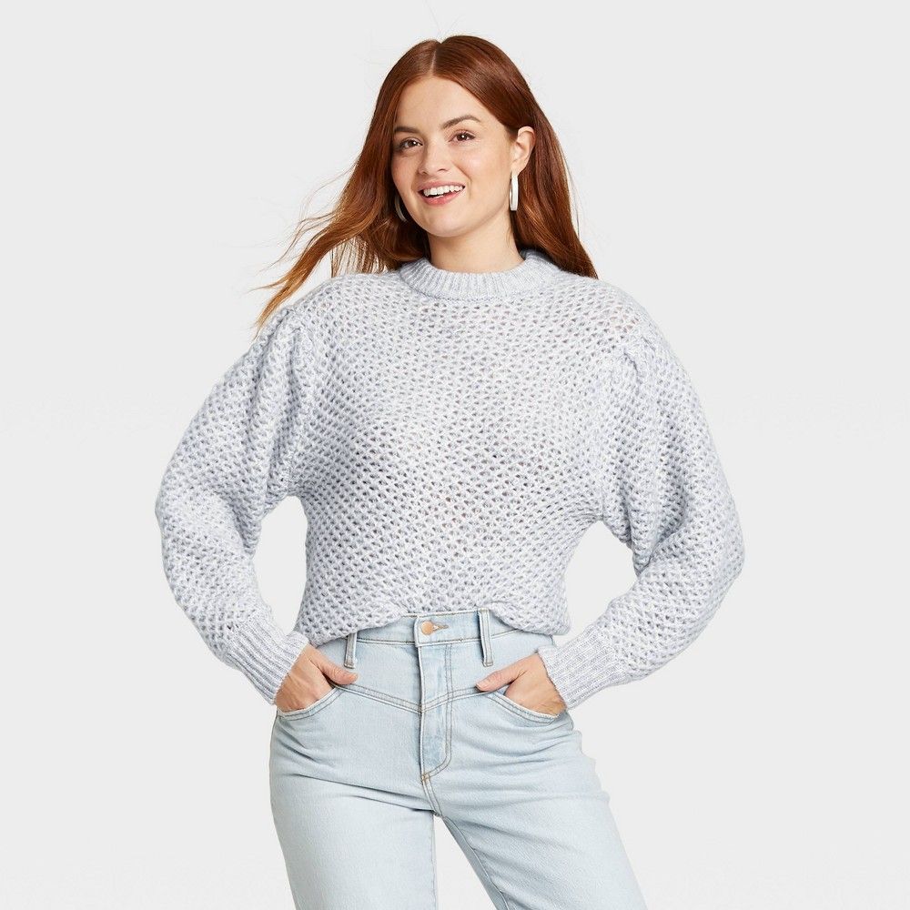 Women's Crewneck Pullover Sweater - Universal Thread Blue XS | Target