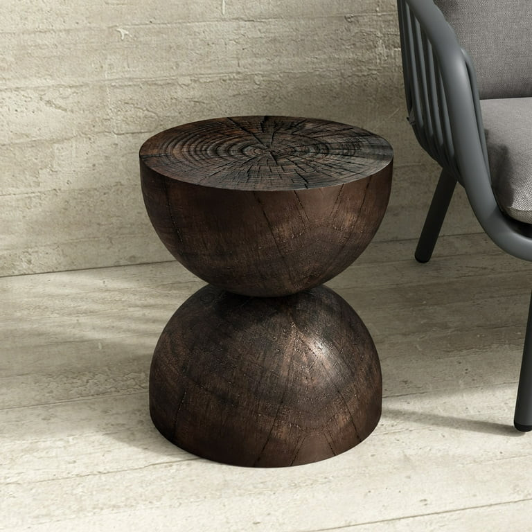 Alina End Table for Indoors or Outdoors - Dark Brown Pine Finish | Walmart (US)