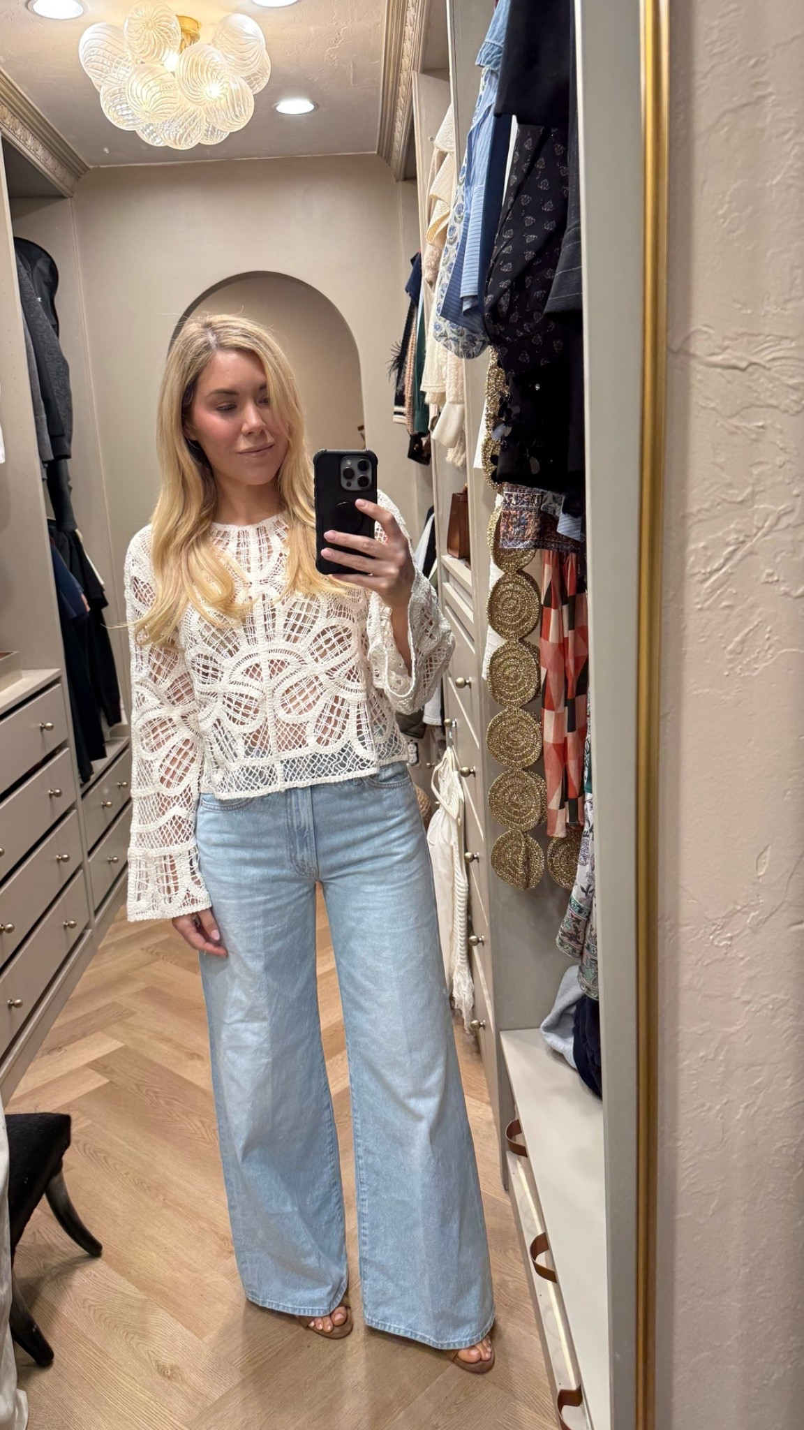 Lace top
(Love these jeans - fit TTS)

#LTKdayinmylife #LTKootd #LTKgrwm