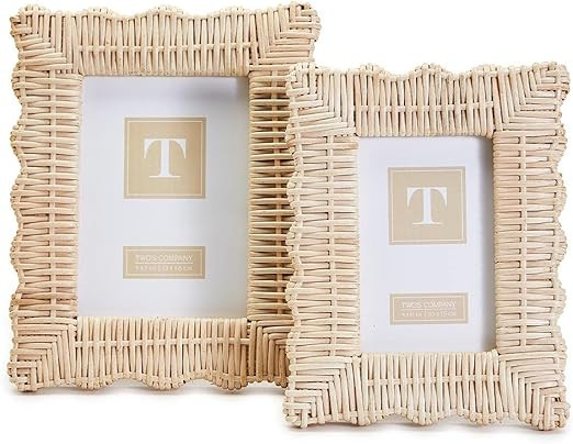 Two's Company Wicker Weave Set of 2 Photo Frames, 10"x8" | Amazon (US)