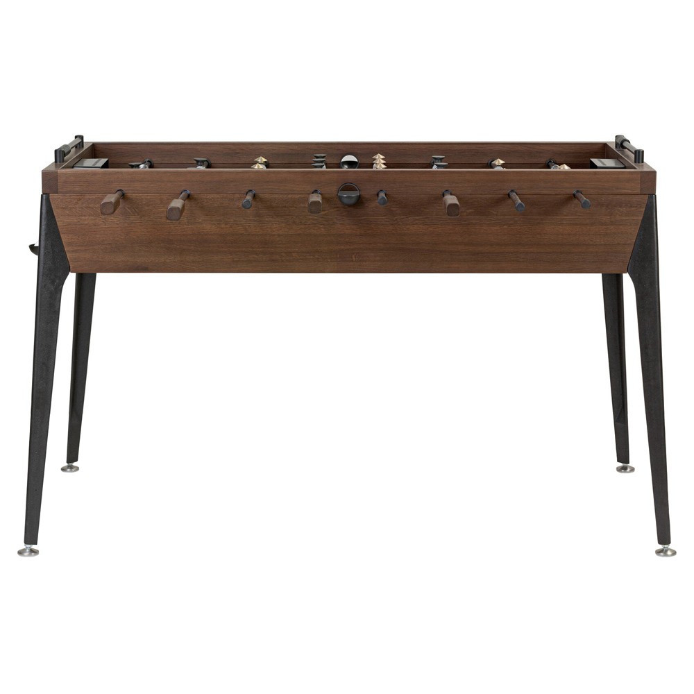 District Modern Classic Brown Oak Foosball Game Table | Kathy Kuo Home