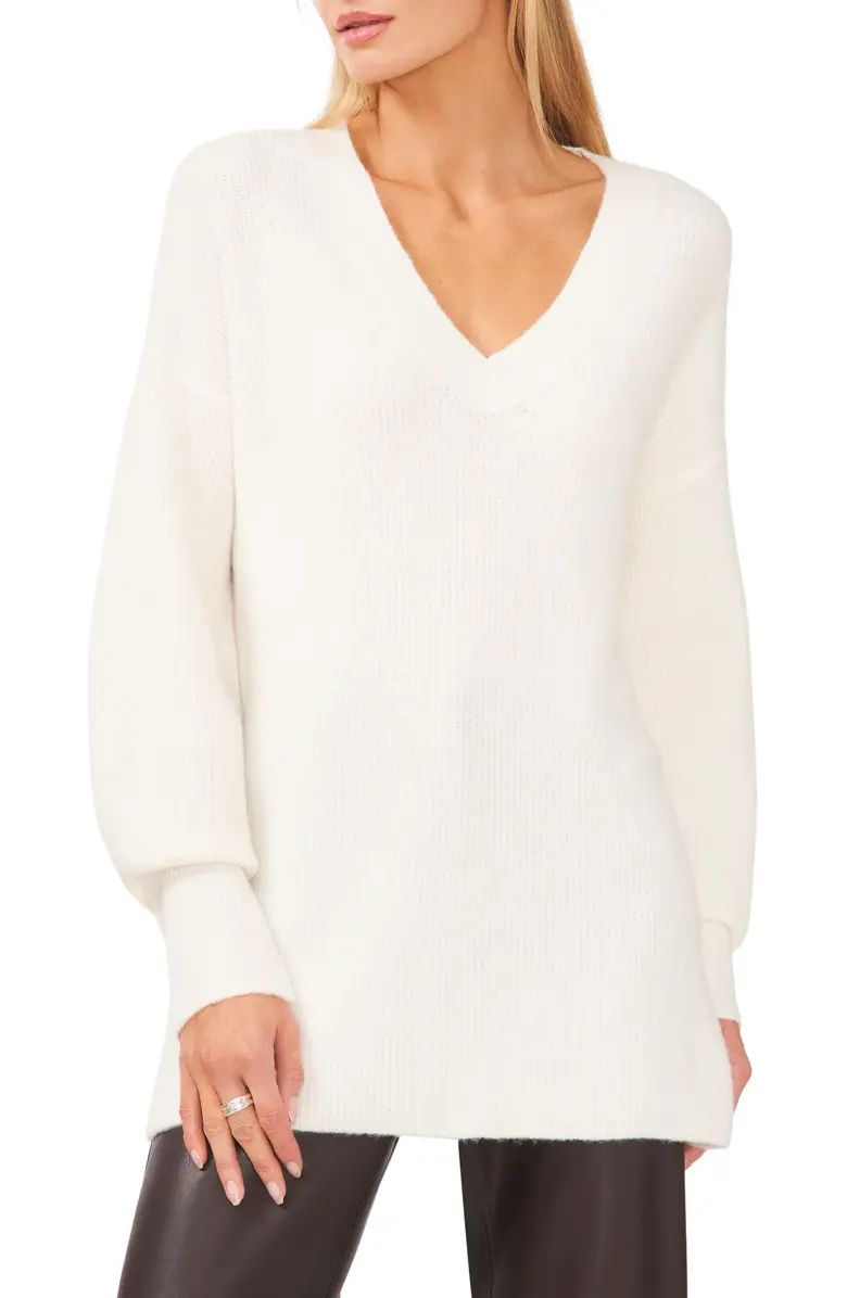 Halogen® V-Neck Tunic Sweater | Nordstrom | Nordstrom