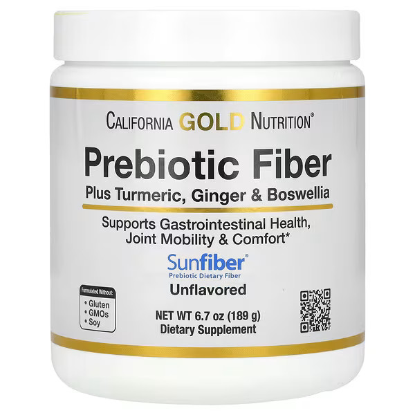 California Gold Nutrition, Prebiotic Fiber Plus Turmeric Extract, Organic Ginger Extract and Bosw... | iHerb
