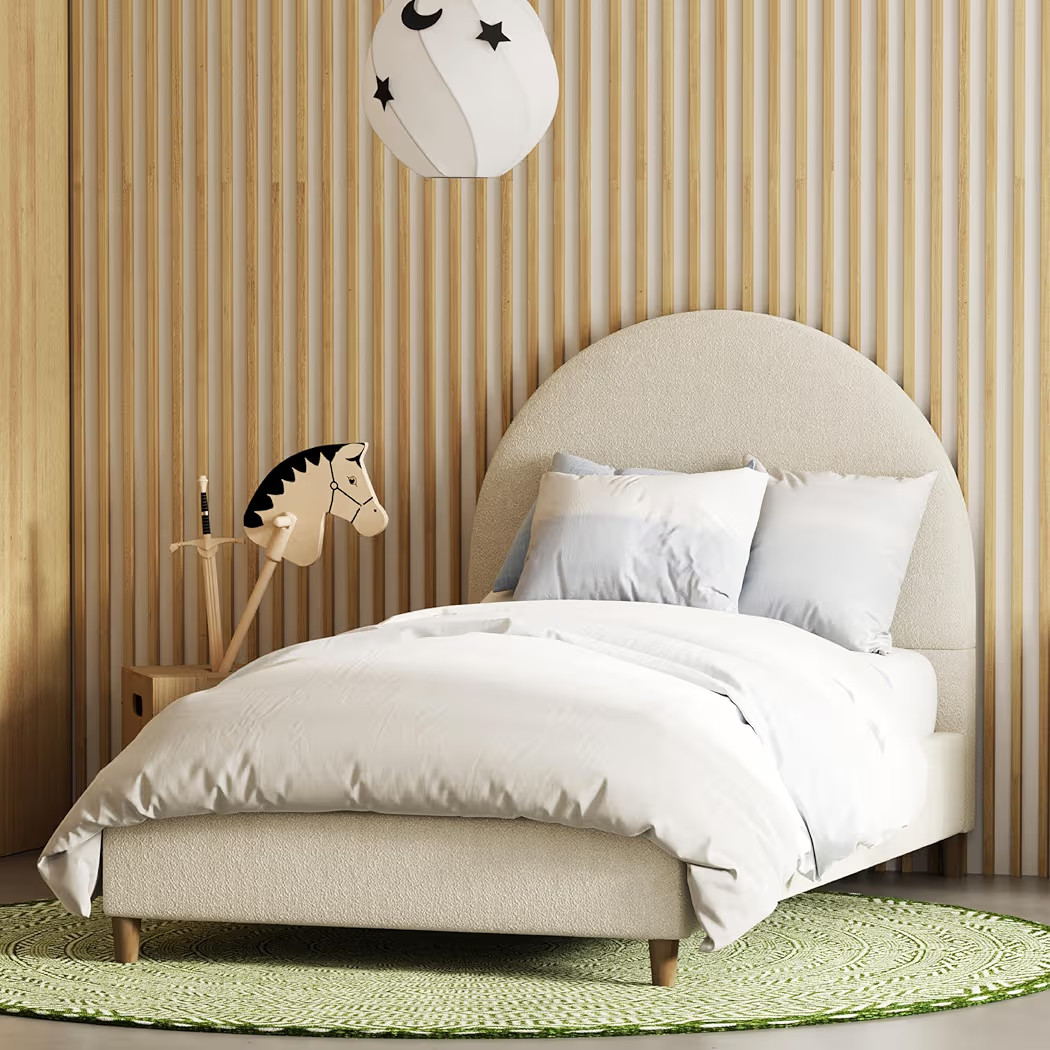 DG Casa Boucle Cloud Bed Frame with Arch Shaped Headboard, Upholstered in Soft Fabric, Platform B... | Amazon (US)