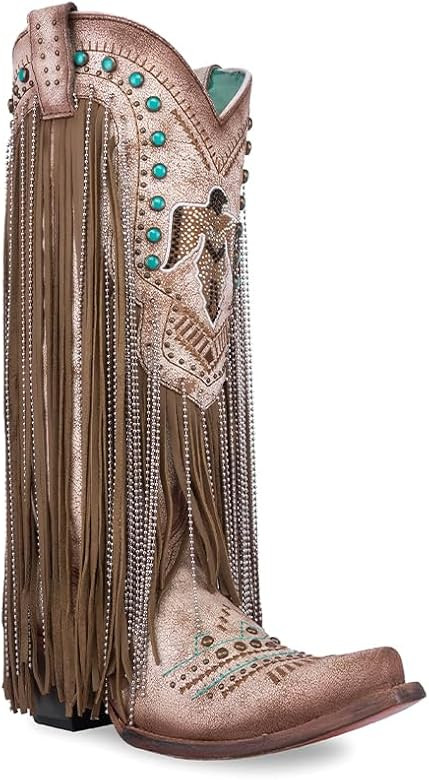 CORRAL LADIE'S BEIGE EMBROIDERY & CRYSTALS EAGLE & LAMB FRINGES, CORRAL LARGE 52.0 X 32.0 X 11.5 ... | Amazon (US)