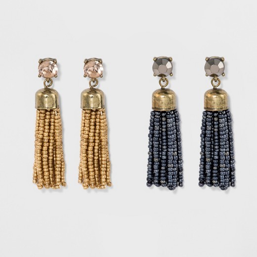 SUGARFIX by BaubleBar™ Beaded Tassel Earring Gift Set - Gold | Target