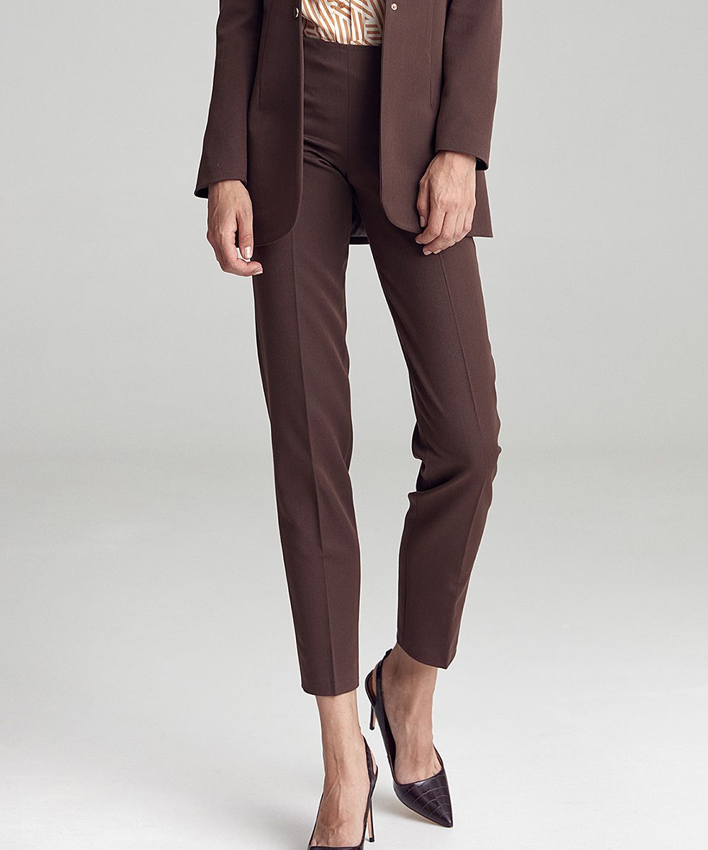 Colett Women's Dress Pants brown - Brown High-Waist Trouser Pants - Women | Zulily