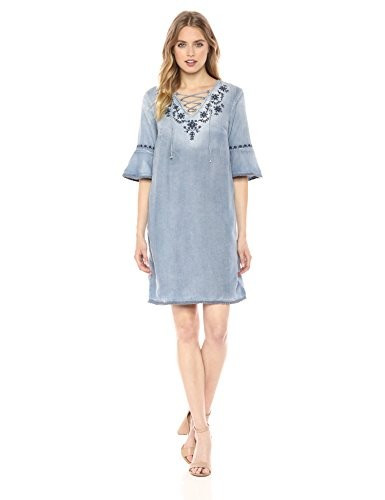 Vintage America Blues Women's Alisandra Peasant Embroidered Vneck Dress | Amazon (US)