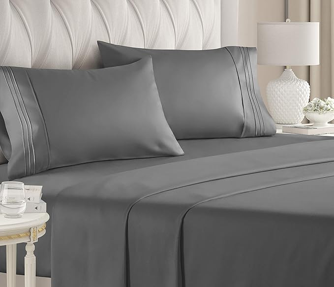 Full Size Sheet Set - 4 Piece - Hotel Luxury Bed Sheets - Extra Soft - Deep Pockets - Easy Fit - ... | Amazon (US)