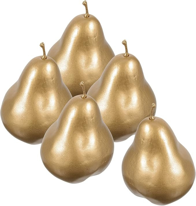 STOBOK Lifelike Fake Pear 5pcs Artificial Pear Realistic Fake Plastic Fruit Golden Artificial Rea... | Amazon (US)