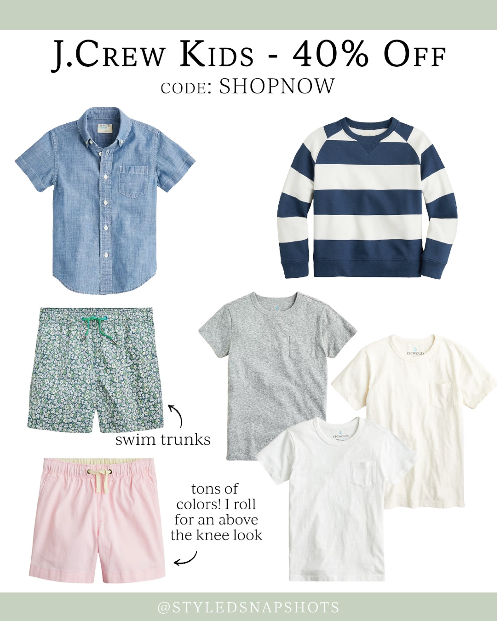 Jcrew kids sale! 40% off with code SHOPNOW

Toddler boy summer clothes, boy spring finds, kids vacation, resort wear, kids swim, travel, beach 

#LTKswim #LTKkids #LTKunder50