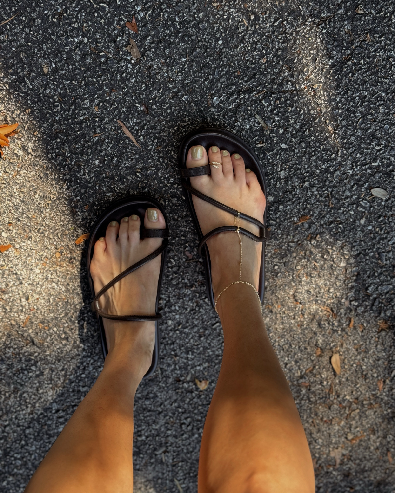 Styled this hand chain as an anklet- I have a small ankle so this works for me, but others may need an extender to make this work 

I sized down one in the Sandals  

#LTKSeasonal #LTKShoeCrush #LTKStyleTip