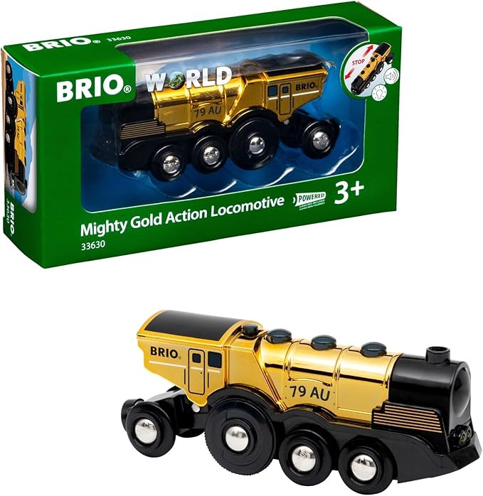BRIO World 33630 Mighty Golden Action Locomotive | Battery Operated Toy Train with Light and Soun... | Amazon (CA)