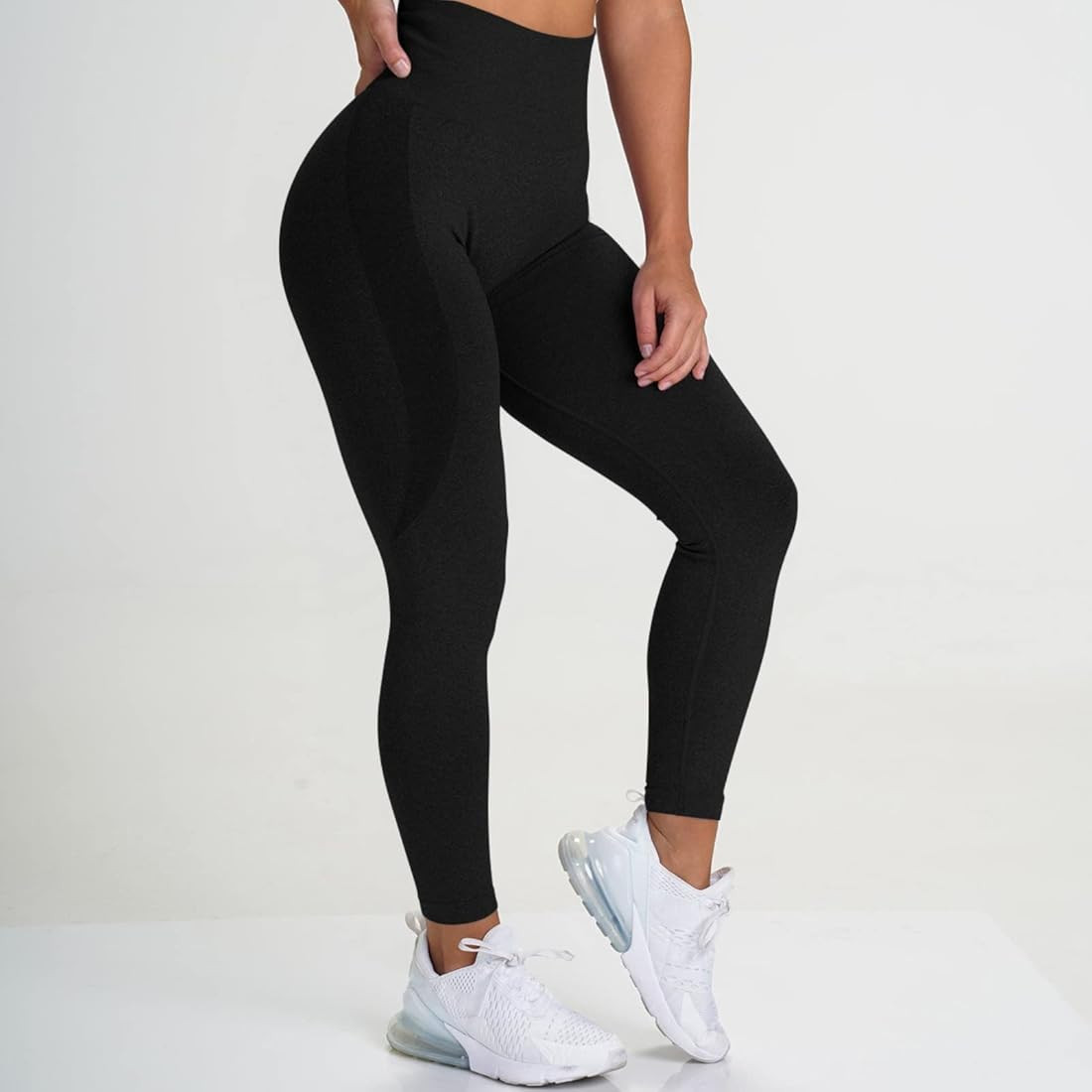 XIAOBU Workout Leggings Women's High Waist Butt-Lifting Stretch Slim Yoga Pants Solid Casual Sports  | Amazon (US)